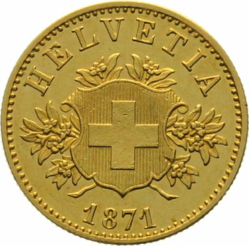 Preview: 1871 B - 20 Franken - Probe Wappen